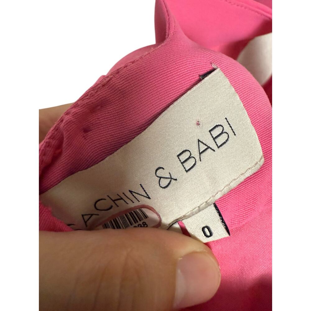 Sachin & Babi Katrina Pink Sleeveless V-Neck Bow Back Formal Gown Size 0 - Picture 14 of 16